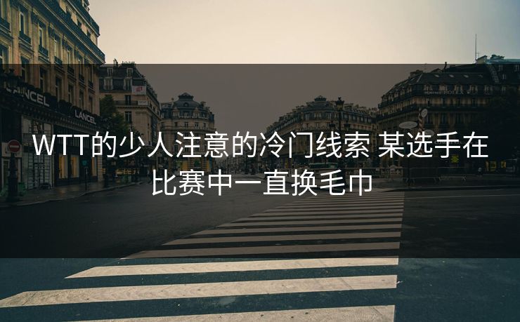 WTT的少人注意的冷门线索 某选手在比赛中一直换毛巾