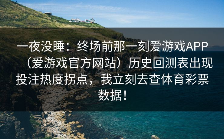 一夜没睡：终场前那一刻爱游戏APP（爱游戏官方网站）历史回测表出现投注热度拐点，我立刻去查体育彩票数据！